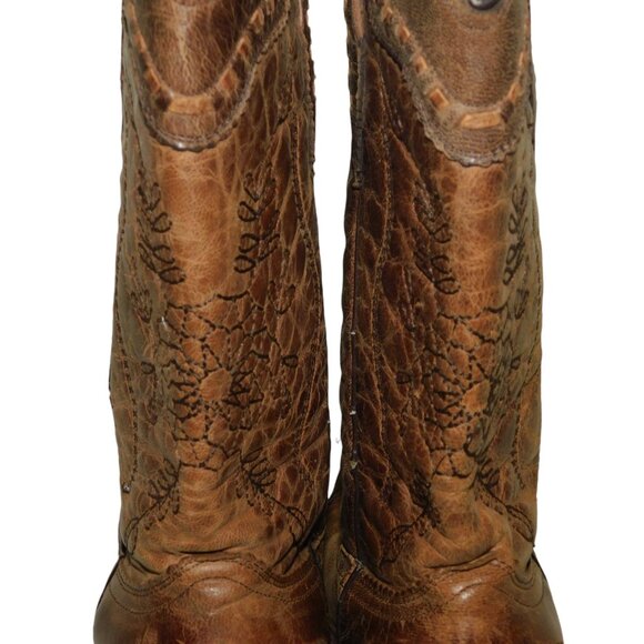 Corral Cowgirl Boots A2500 Brown Leather Embroidered Western Snip Toe Size 6M - Picture 9 of 16